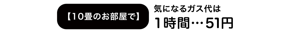 10畳のお部屋でガス代は1時間…45円